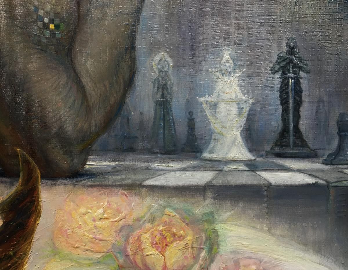 Art Igor Maikovnice Chess Game Triptih  Oil/Canvas, 100x70 Cm, 100x100 Cm, 100x70 Cm, 20152015 photo