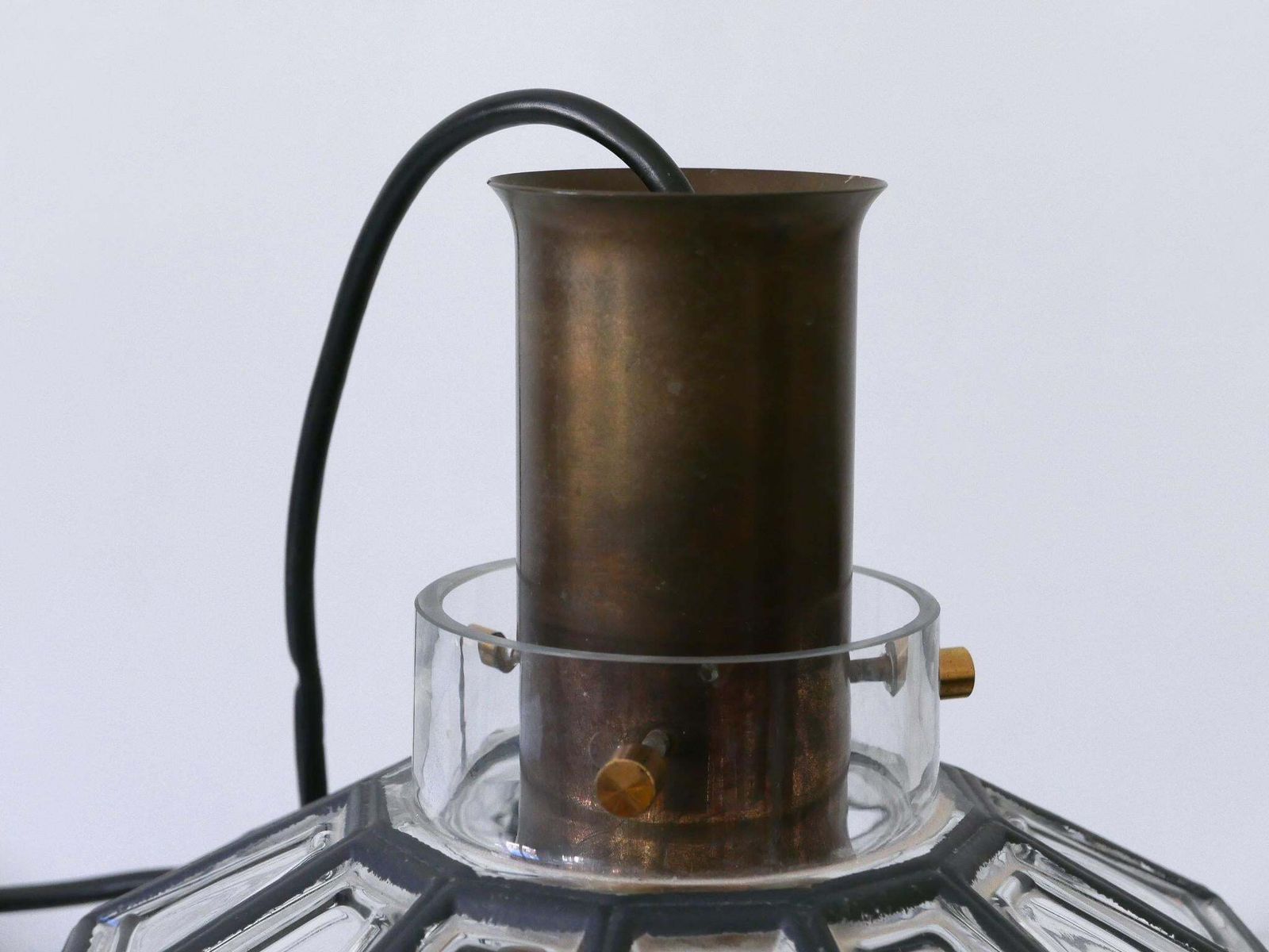 photo vintage Large Mid Century Modern Pendant Lamp By Glashütte Limburg Germany 1960s