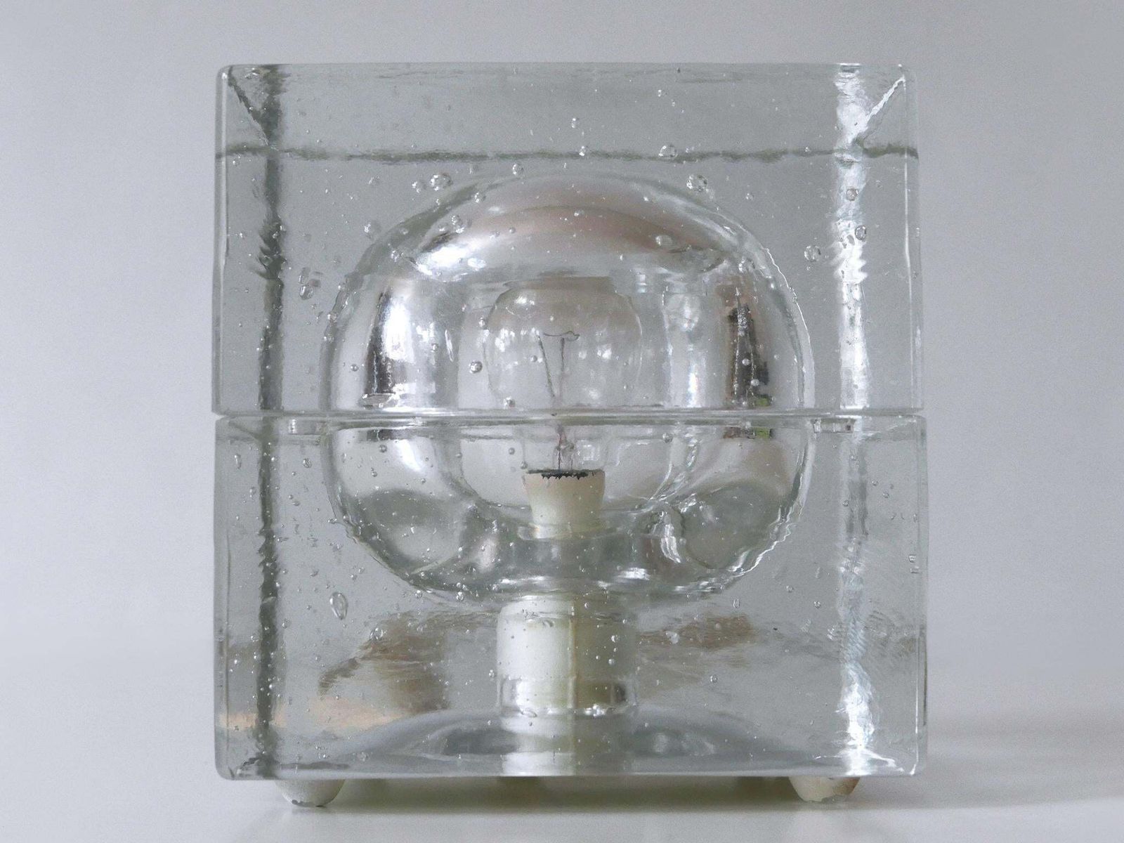 Set Of Two Hand Blown Cubic Table Lamps By Müller & Zimmer, 1970s, Germany photo buy