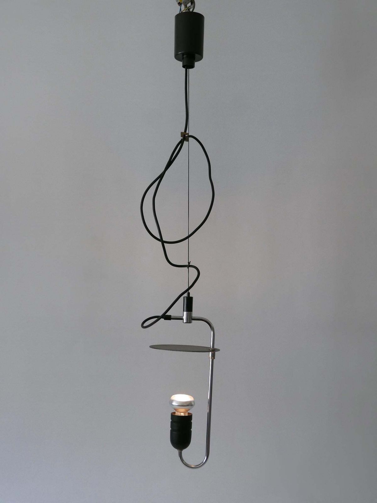 Minimalistic Mid Century Modern Pendant Lamp Or Hanging Light Italy 1970s photo Lighting