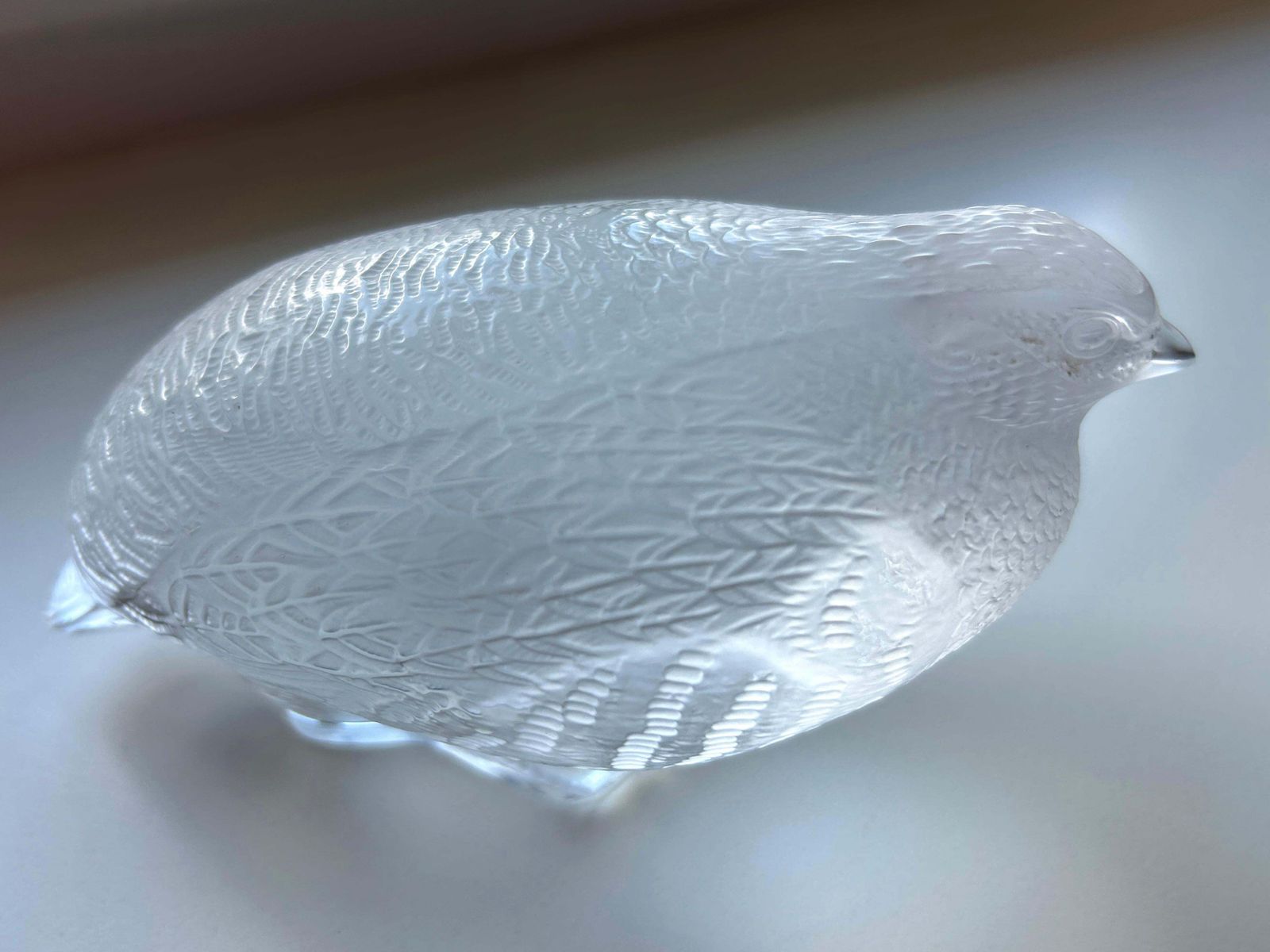 Beautiful & Highly Decorative Glass Quail Sculpture By Lalique France 1960s photo Art