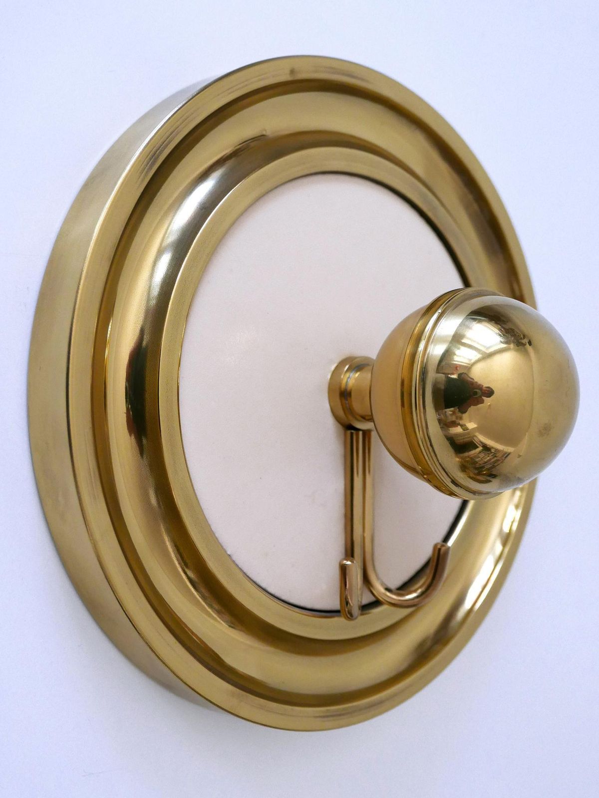 Set Of Three Large Mid Century Modern Brass Coat Hooks Or Wall Wardrobes 1960s photo buy