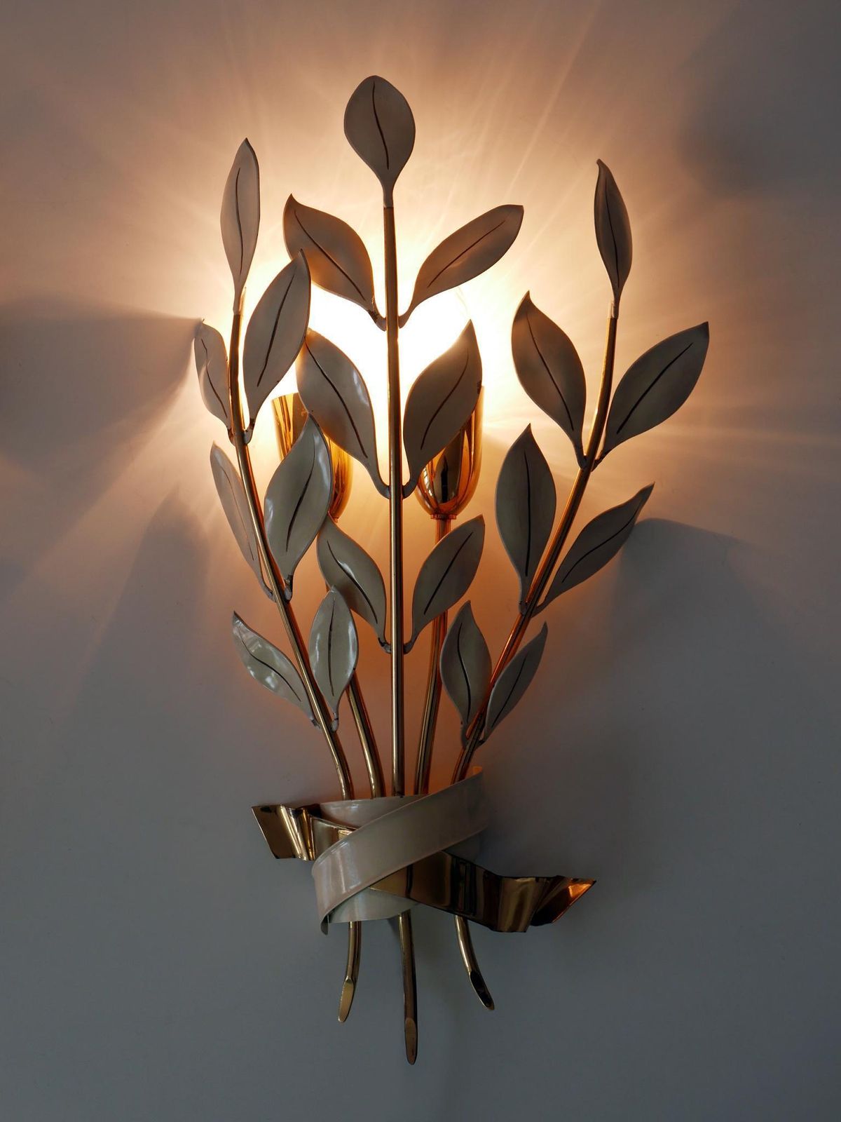 photo furniture Set Of Two Rare 'Laurel Bouquet' Sconces By Vereinigte Werkstätten München 1950