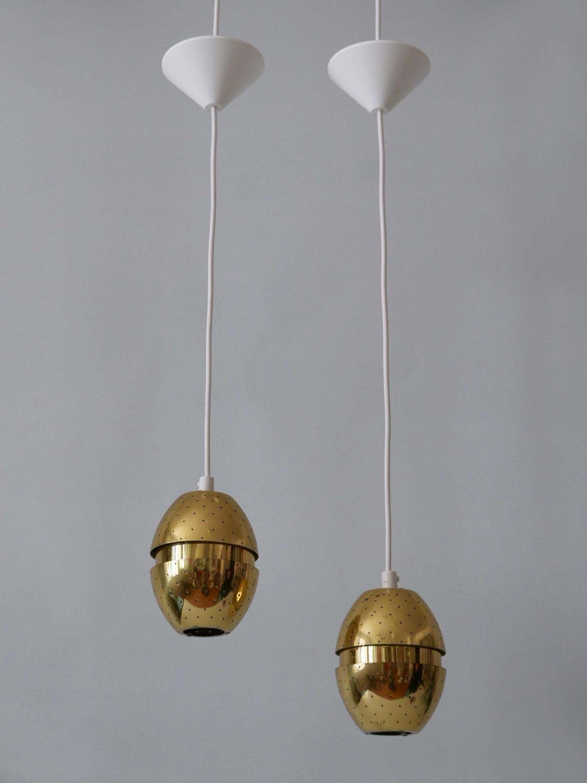 Set Of Two 'Egg' Pendant Lamps By Hans Agne Jakobsson For Ab Markaryd, Sweden photo Lighting