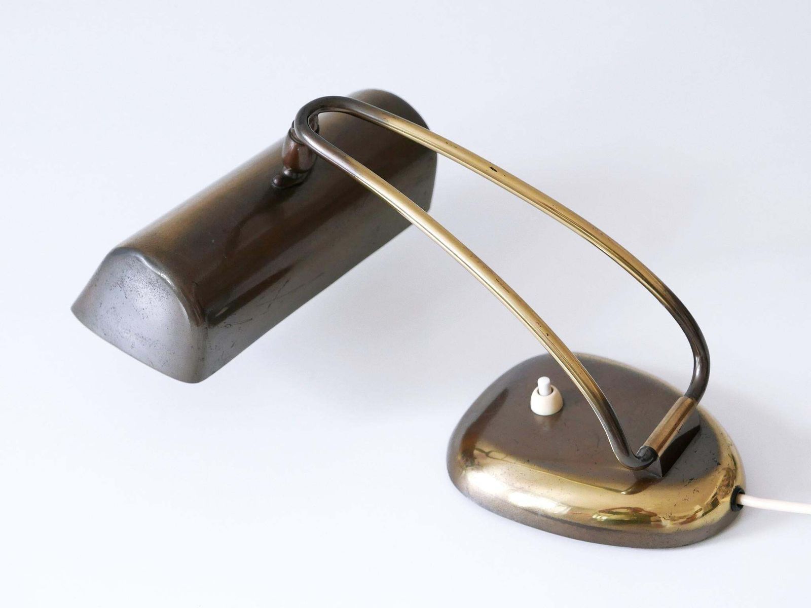 Rare & Elegant Mid Century Modern Brass Piano Lamp Or Desk Light Germany 1950s photo for sale