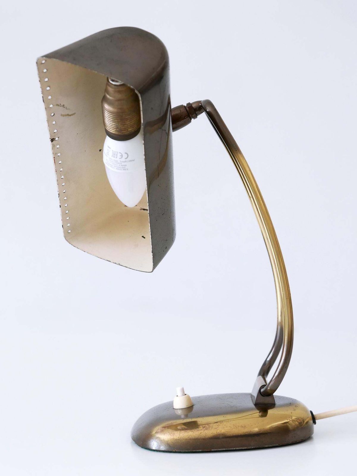 photo furniture Rare & Elegant Mid Century Modern Brass Piano Lamp Or Desk Light Germany 1950s