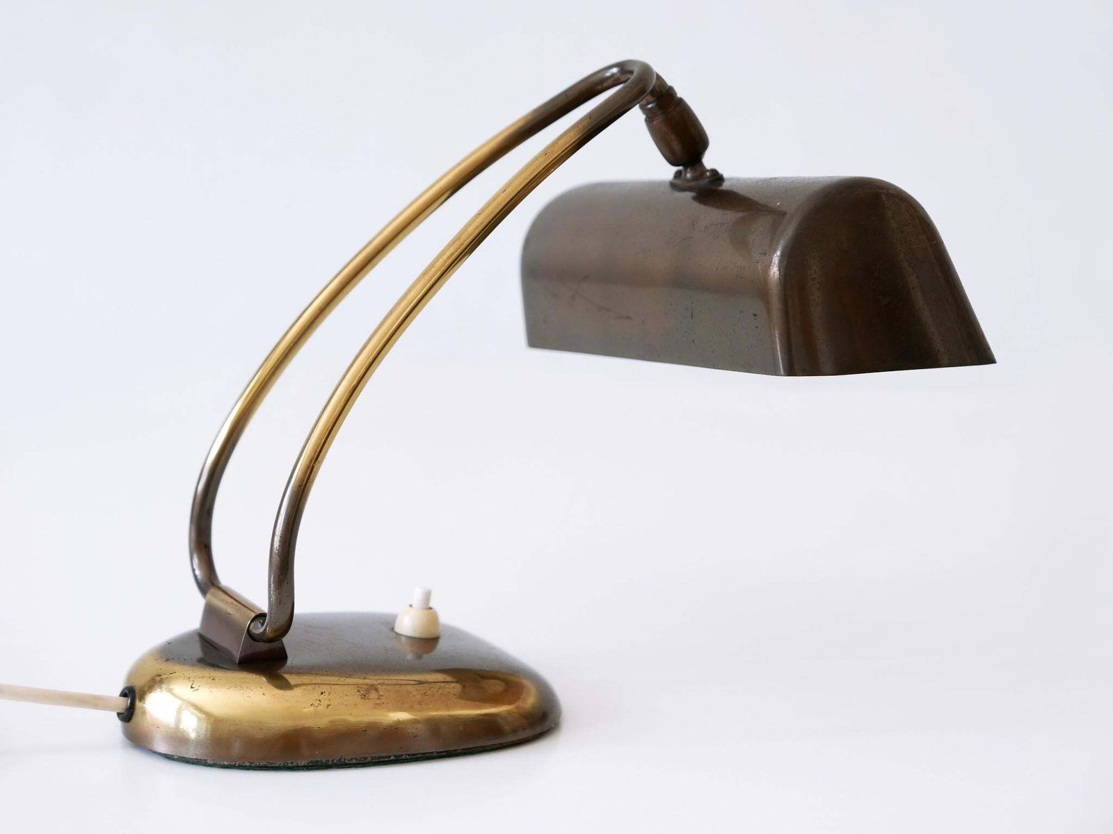 photo vintage Rare & Elegant Mid Century Modern Brass Piano Lamp Or Desk Light Germany 1950s