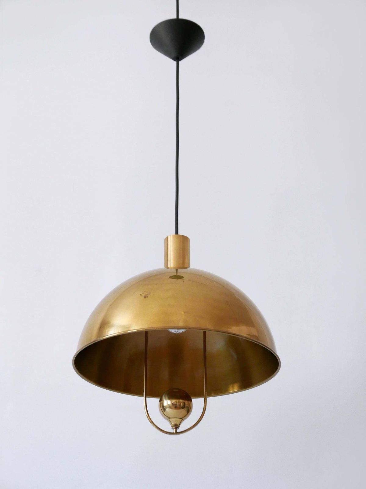 photo buy Elegant Mid Century Modern Brass Pendant Lamp By Florian Schulz Germany 1970s