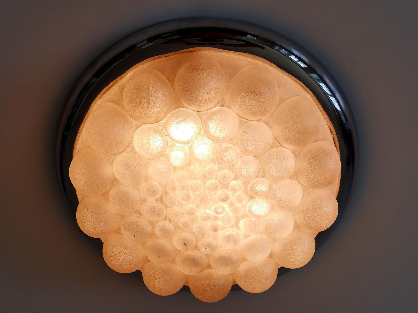 Amazing Mid Century Modern Bubble Flush Mount Or Wall Light Germany 1970s photo Lighting