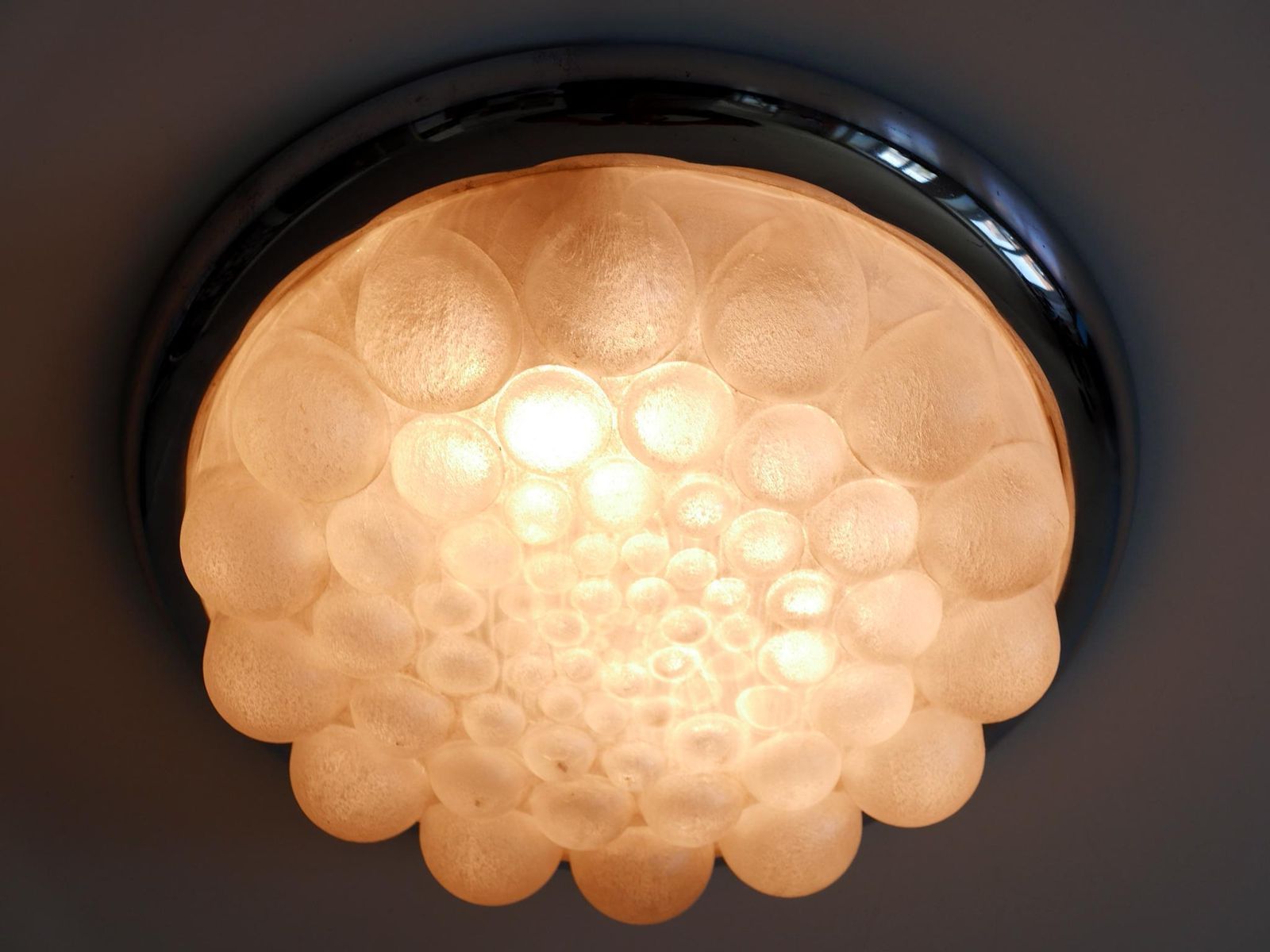 Amazing Mid Century Modern Bubble Flush Mount Or Wall Light Germany 1970s photo vinterior