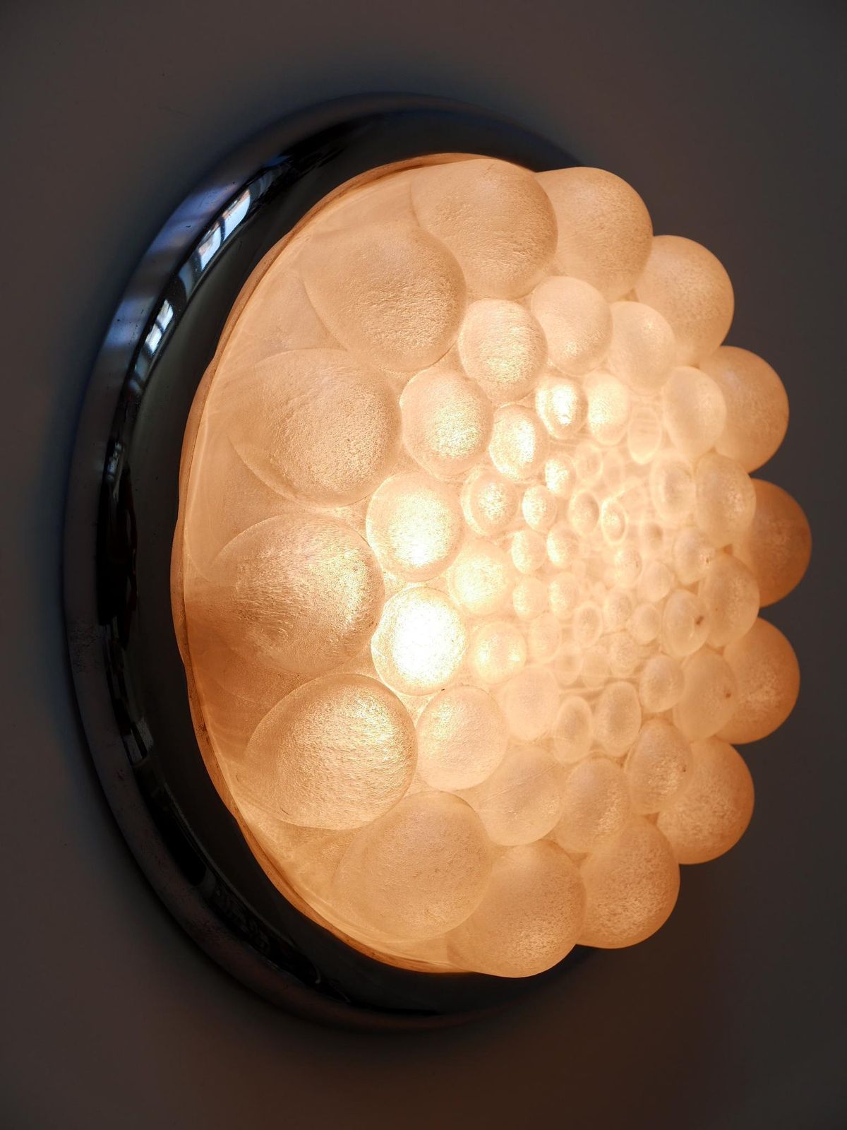 photo vinterior Amazing Mid Century Modern Bubble Flush Mount Or Wall Light Germany 1970s