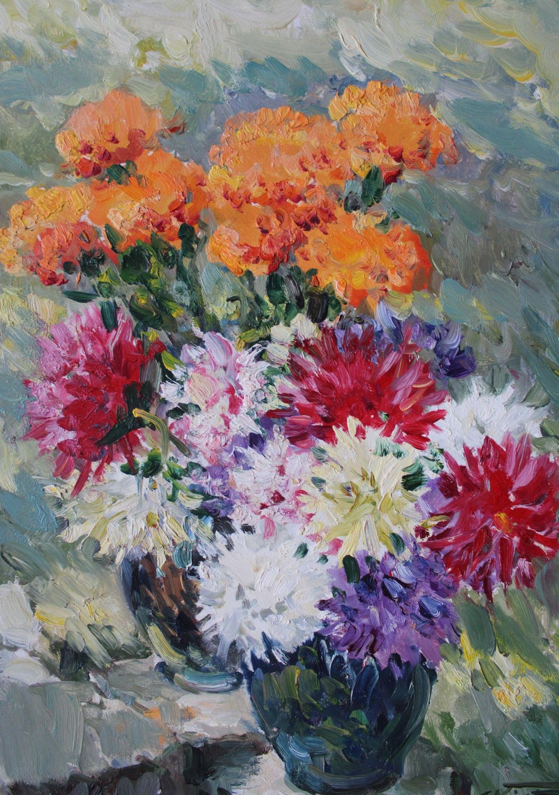 Edgars Vintersautumn Flowers. Cardboard, Oil, 70x50 Cm1999 photo 1593.0