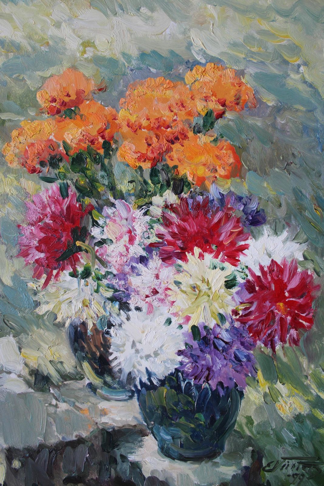 Edgars Vintersautumn Flowers. Cardboard, Oil, 70x50 Cm1999 photo vinterior