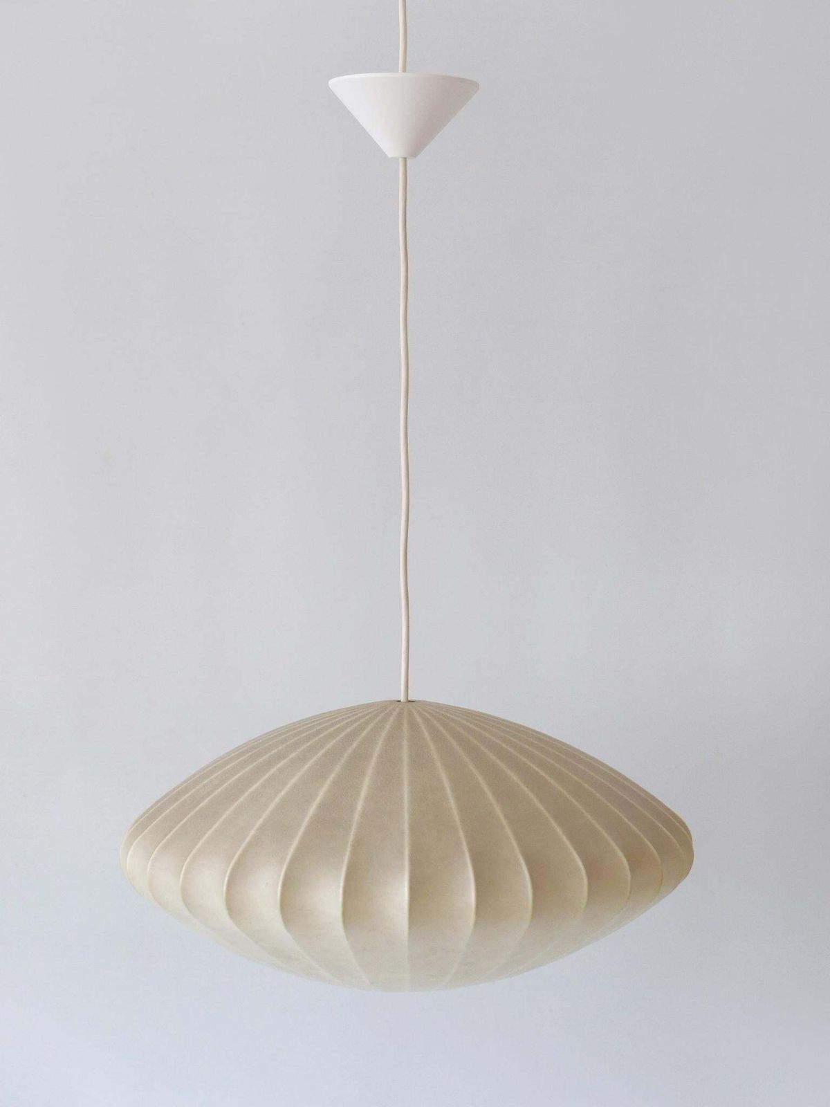 3639.0 Rare Mid Century Modern Cocoon Pendant Lamp Or Hanging Light By Goldkant 1960s photo