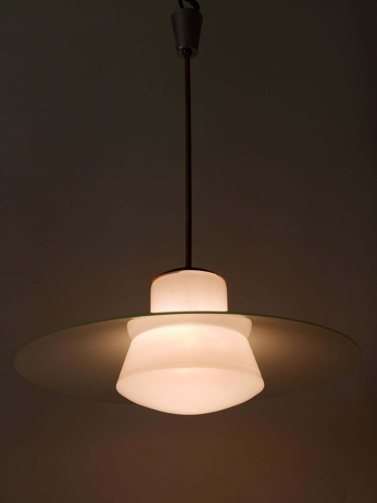 Rare Mid Century Modern Pendant Lamp By Wolfgang Tümpel For Doria Germany 1950s photo for sale
