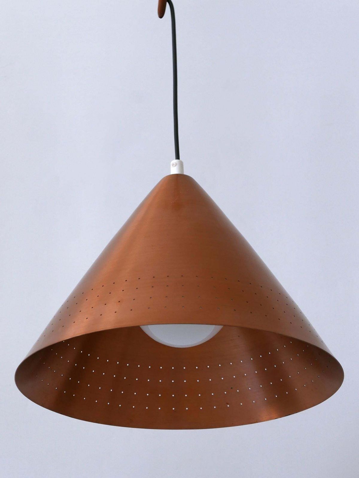 photo vintage Rare Mid Century Modern Scandinavian Copper Pendant Lamp Or Hanging Light  1960s