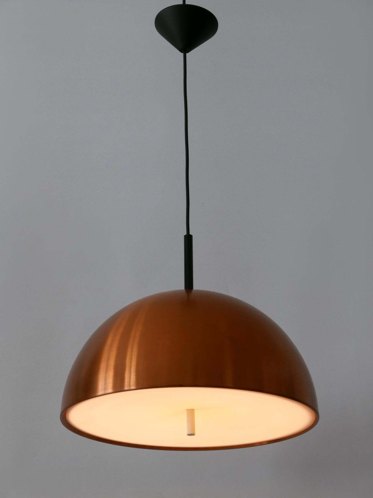 Elegant Mid Century Modern Copper Pendant Lamp By Staff & Schwarz Germany 1960s photo Lighting