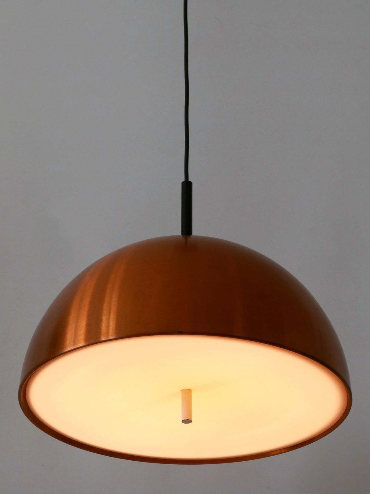 Elegant Mid Century Modern Copper Pendant Lamp By Staff & Schwarz Germany 1960s photo vinterior