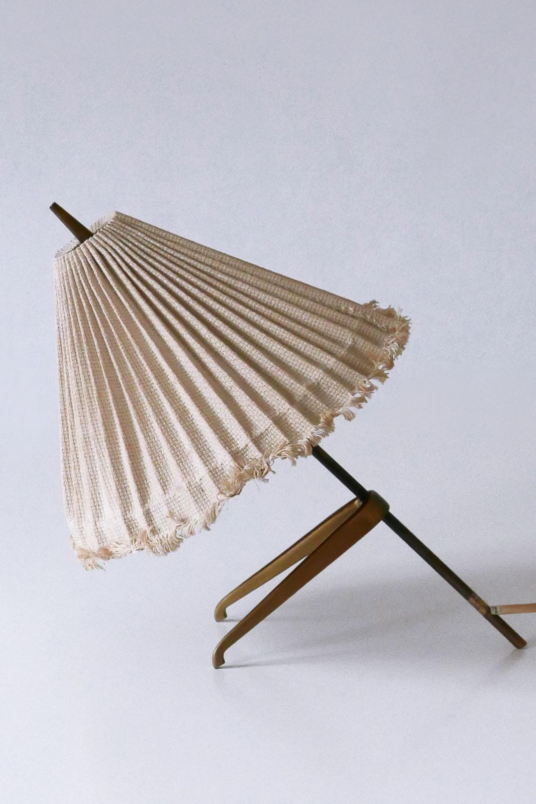 Rare Mid Century Modern Brass Crowfoot Table Lamp By J.T. Kalmar Austria 1950s photo 3097.0