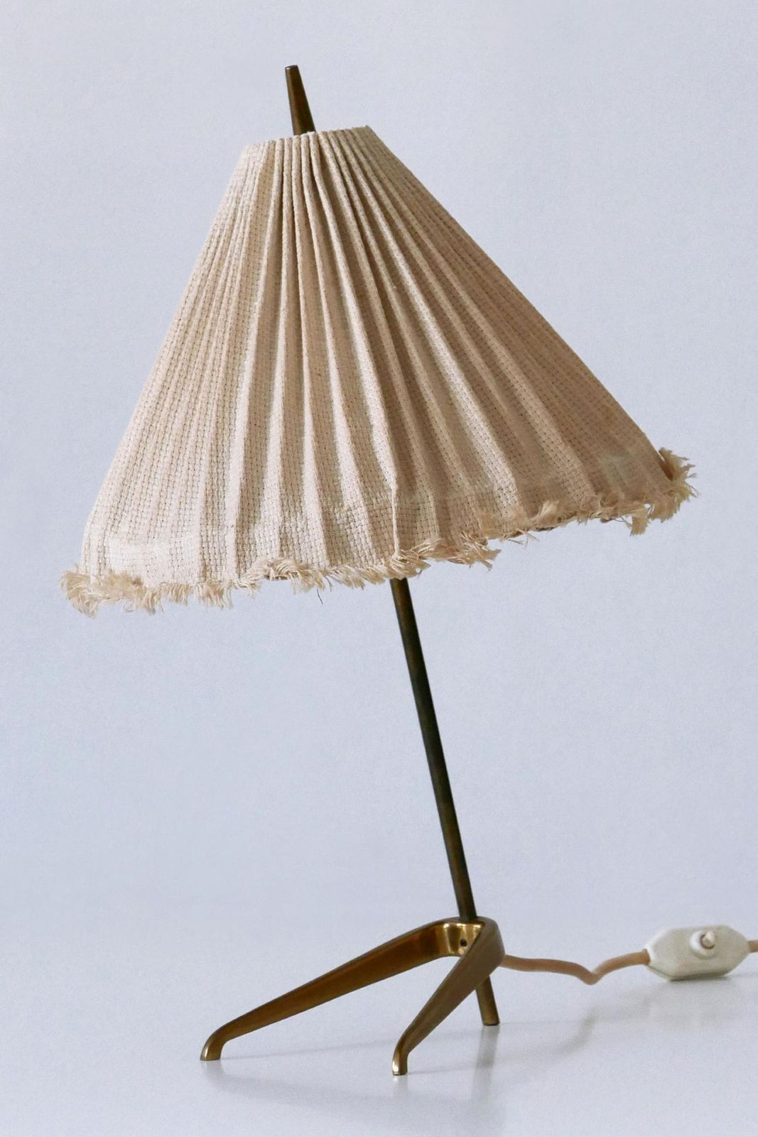 photo furniture Rare Mid Century Modern Brass Crowfoot Table Lamp By J.T. Kalmar Austria 1950s