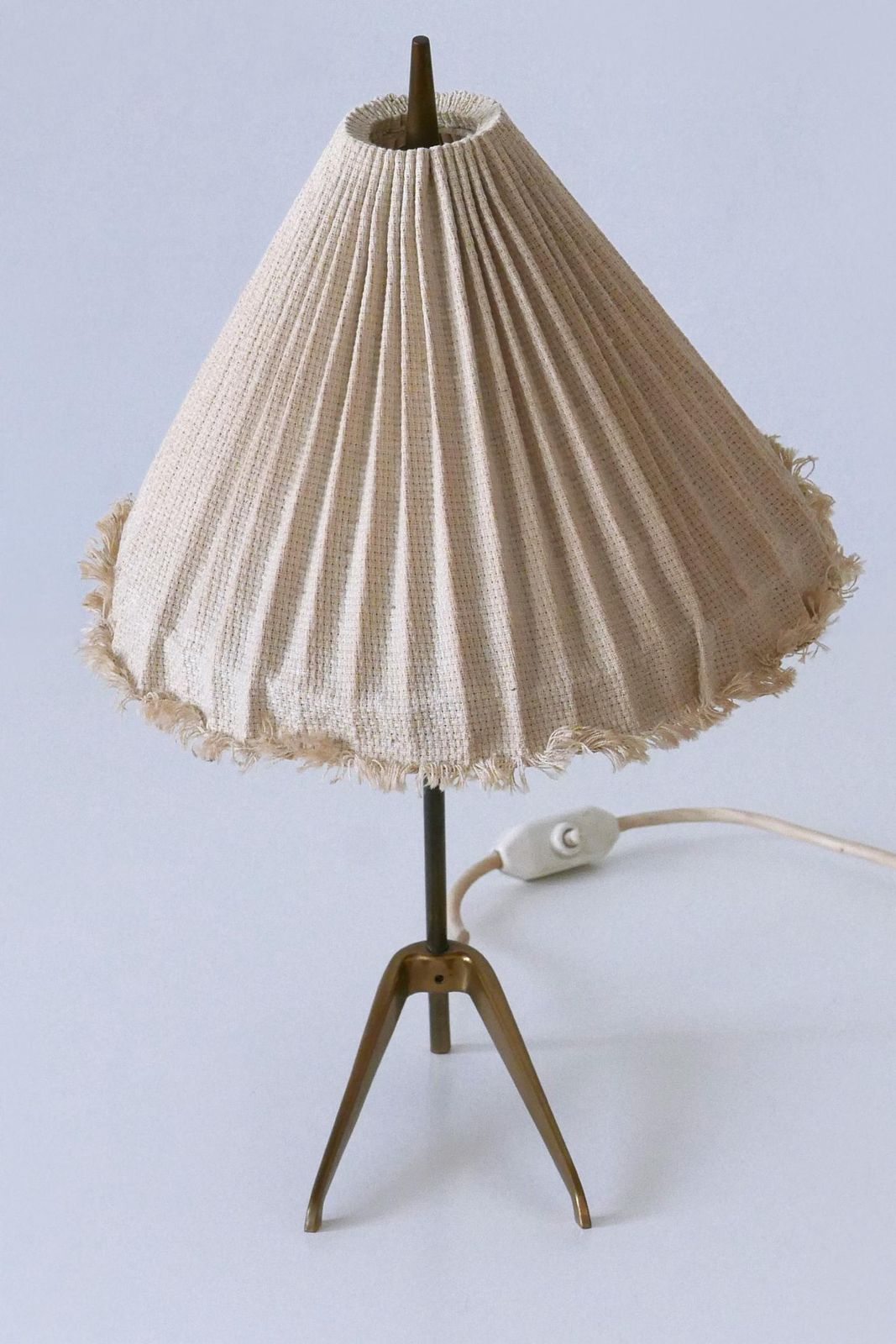 Lighting Rare Mid Century Modern Brass Crowfoot Table Lamp By J.T. Kalmar Austria 1950s photo