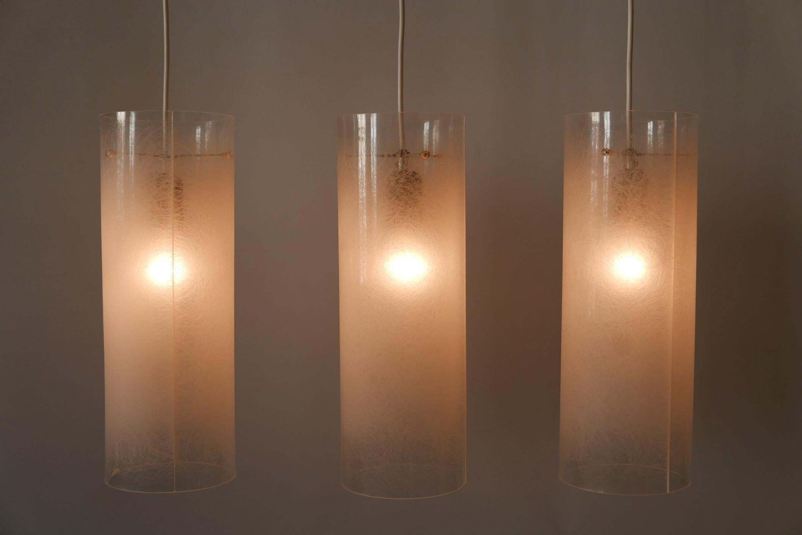 Set Of Three Mid Century Modern Pendant Lamps By Rupert Nikoll Austria 1970s photo vinterior