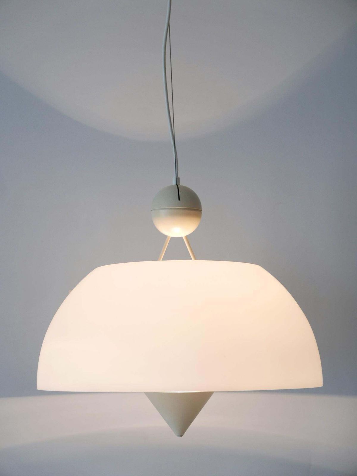 Rare & Elegant Mid Century Modern Pendant Lamp Or Hanging Light Italy 1970s photo vintage