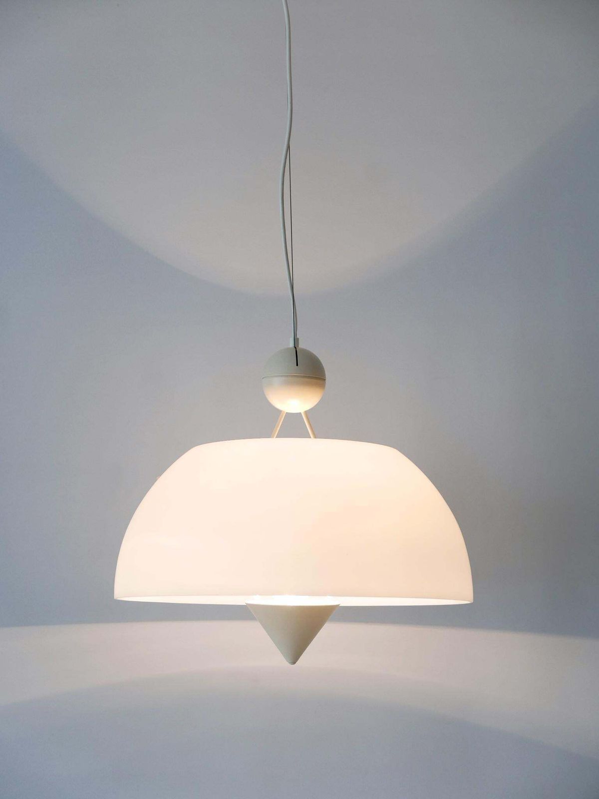 photo furniture Rare & Elegant Mid Century Modern Pendant Lamp Or Hanging Light Italy 1970s