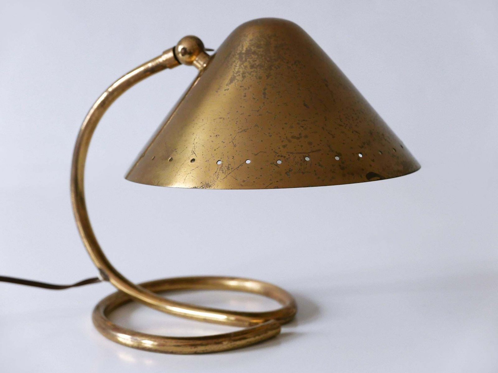 Rare And Lovely Mid Century Modern Brass Table Lamp Or Wall Light Sweden 1950s photo for sale