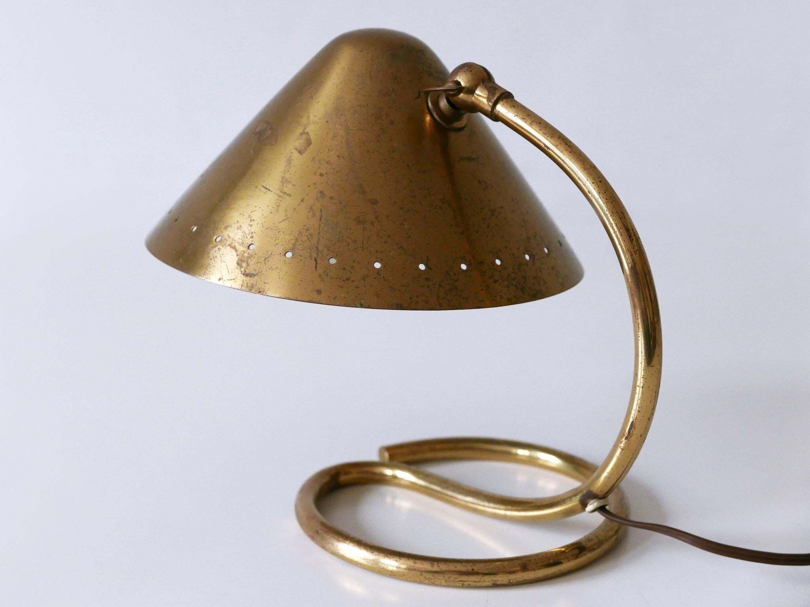 Rare And Lovely Mid Century Modern Brass Table Lamp Or Wall Light Sweden 1950s photo vintage