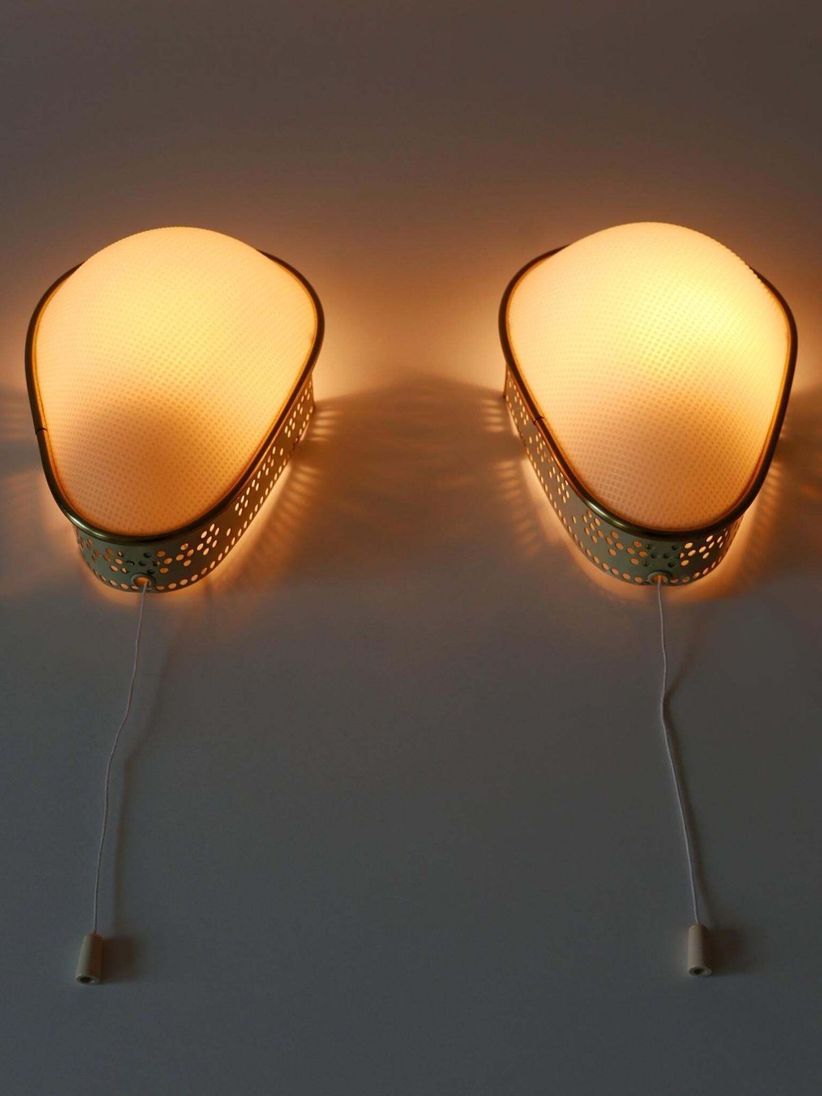 Set Of Two Rare & Elegant Mid Century Modern Sconces Or Wall Lamps Germany 1950s photo 2213.0