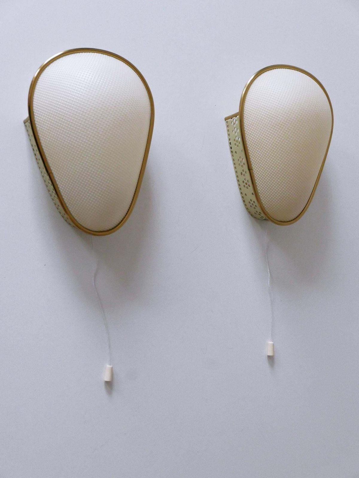 Set Of Two Rare & Elegant Mid Century Modern Sconces Or Wall Lamps Germany 1950s photo vinterior