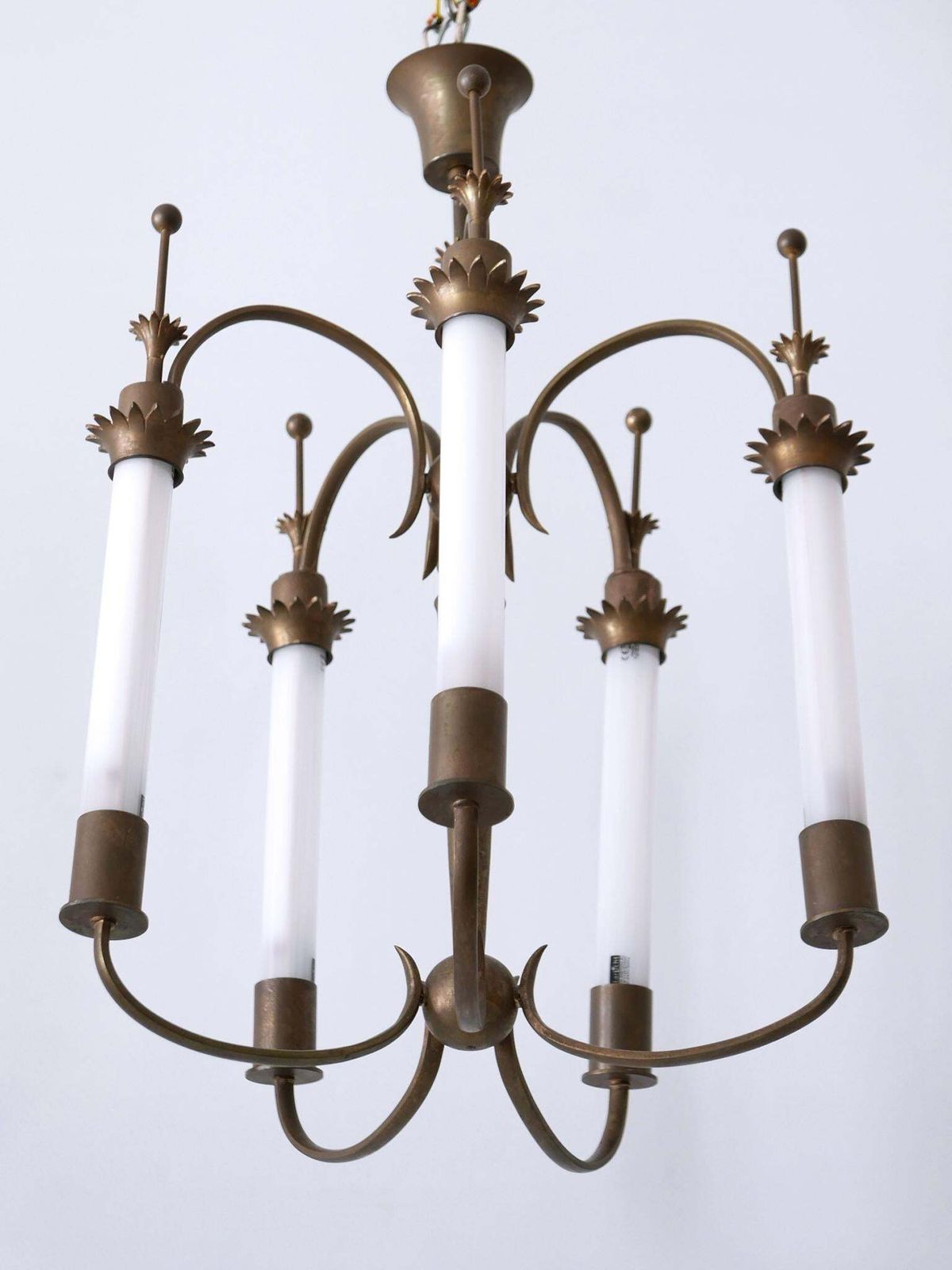 photo furniture Exceptional Five Flamed Art Deco Chandelier Or Ceiling Lamp Germany 1930s