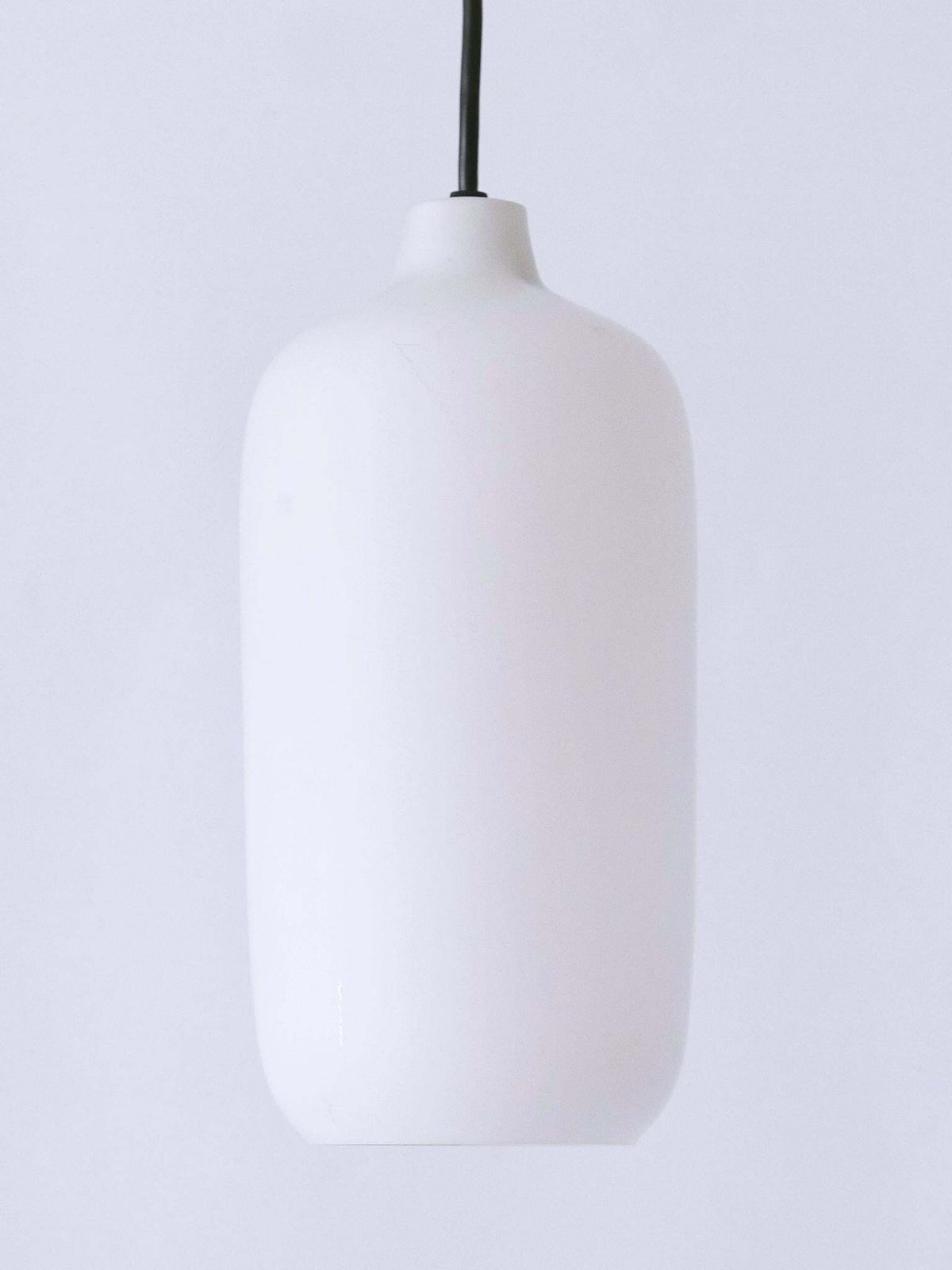 1593.0 Set Of Two Elegant Scandinavian Opaline Glass Pendant Lamps 1960s photo