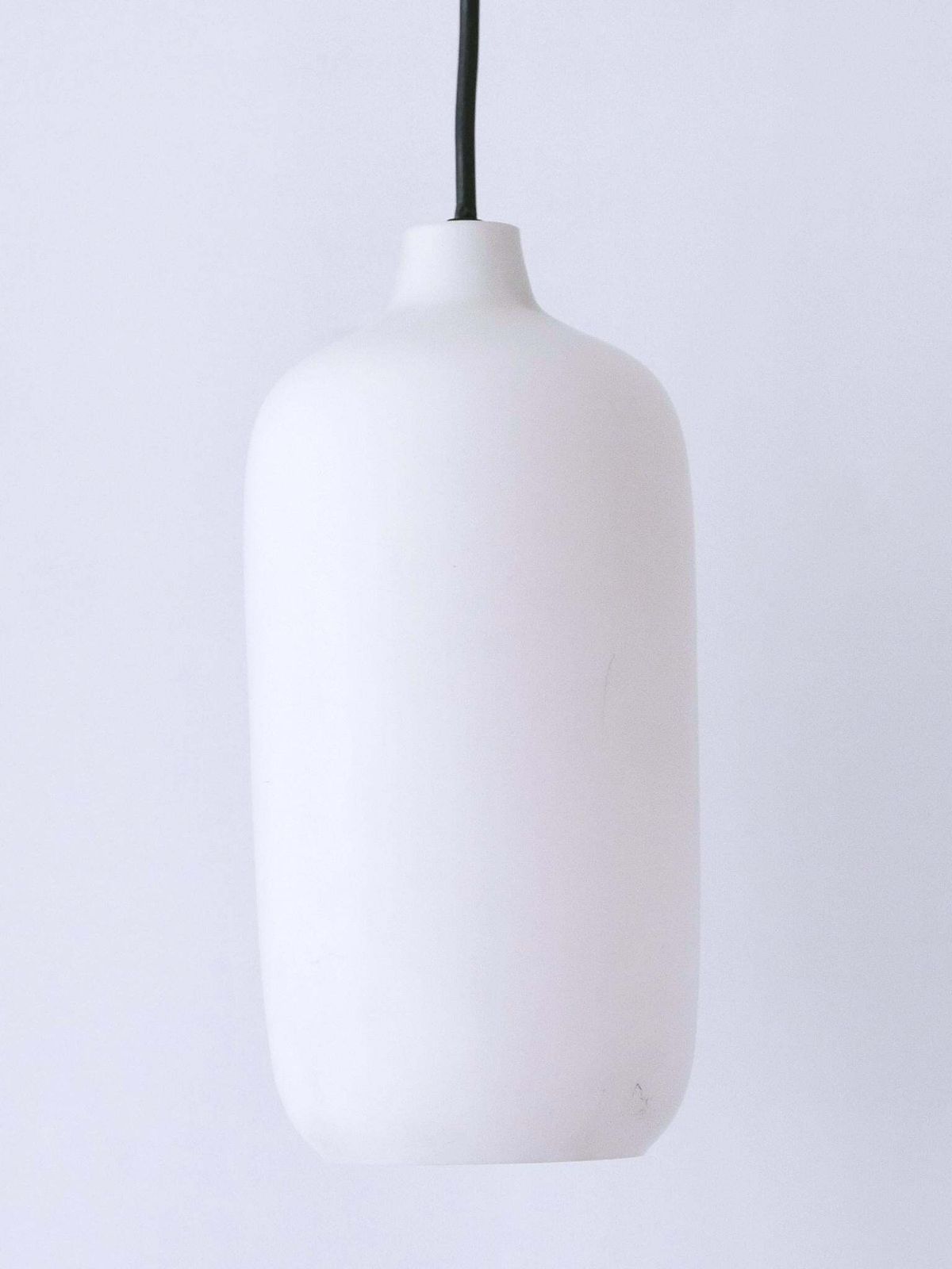 photo buy Set Of Two Elegant Scandinavian Opaline Glass Pendant Lamps 1960s