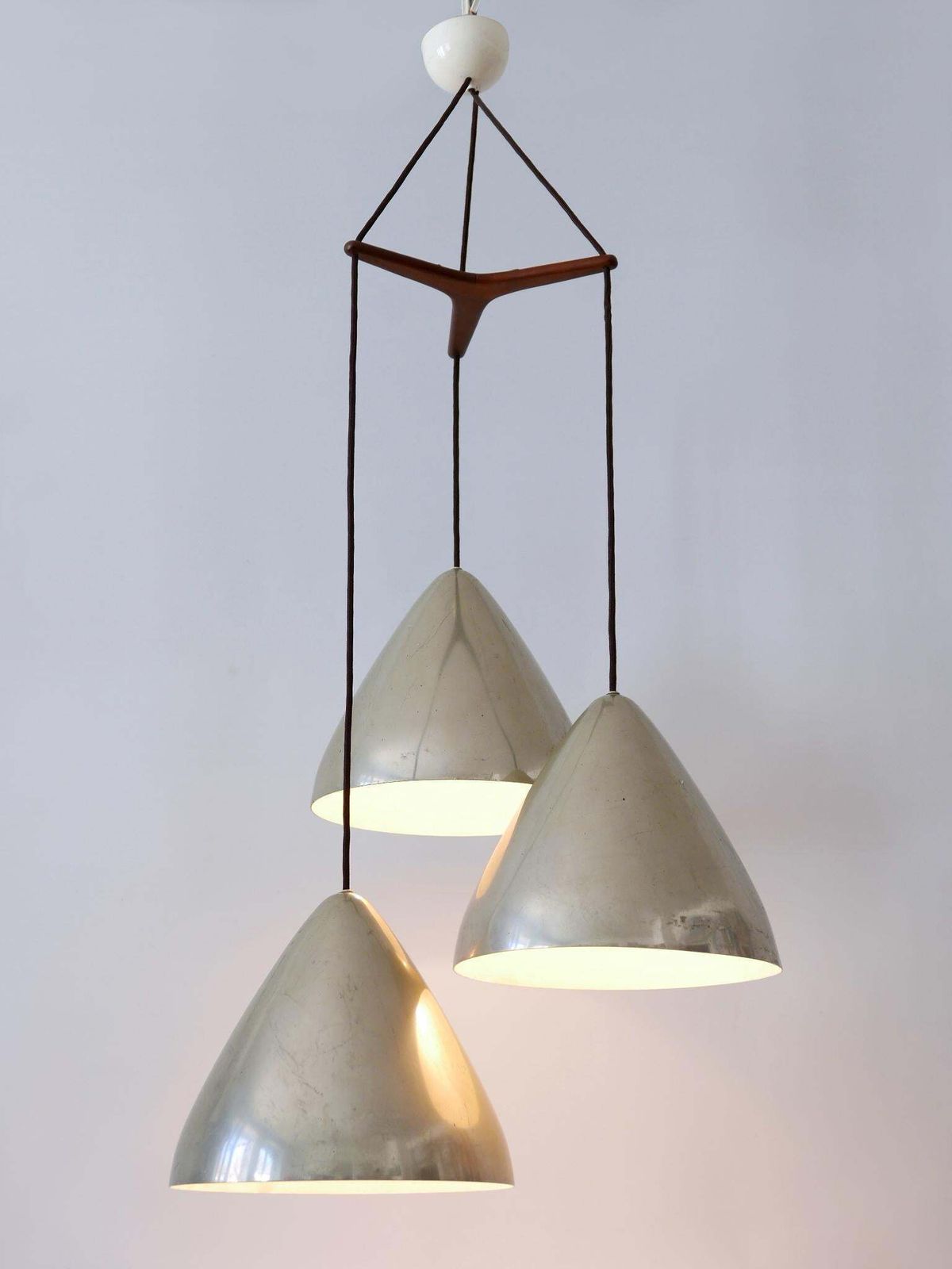 Elegant Cascading Pendant Lamp By Lisa Johansson Pape For Orno Finland 1960s photo Lighting