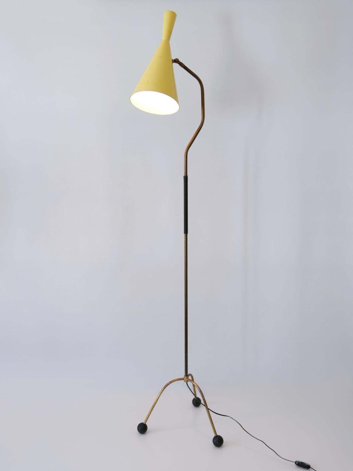 Elegant Mid Century Modern Diabolo Floor Lamp Or Reading Light Austria 1950s photo for sale