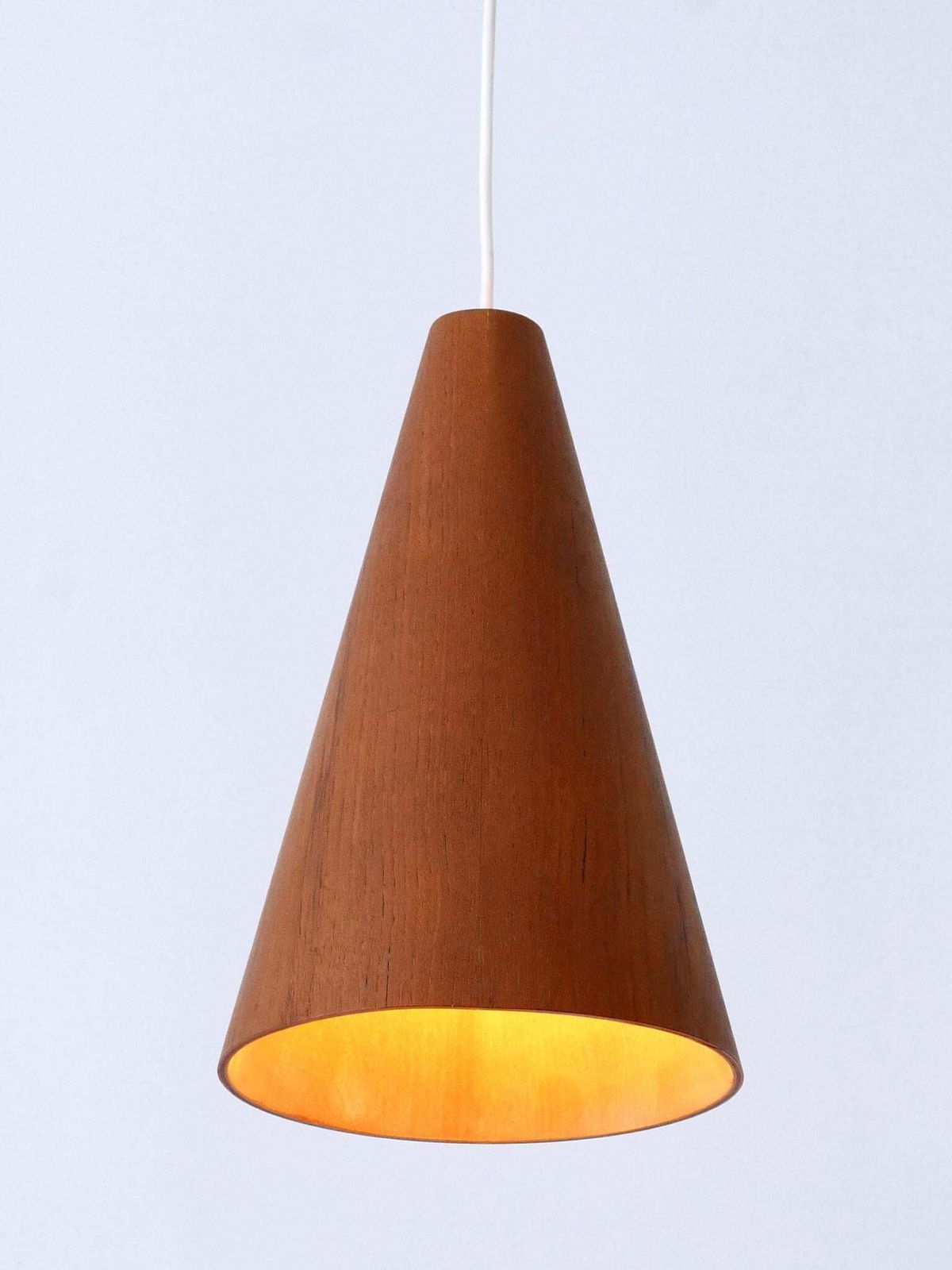 Elegant Mid Century Modern Teak Pendant Lamp Or Hanging Light Scandinavia 1960s photo furniture