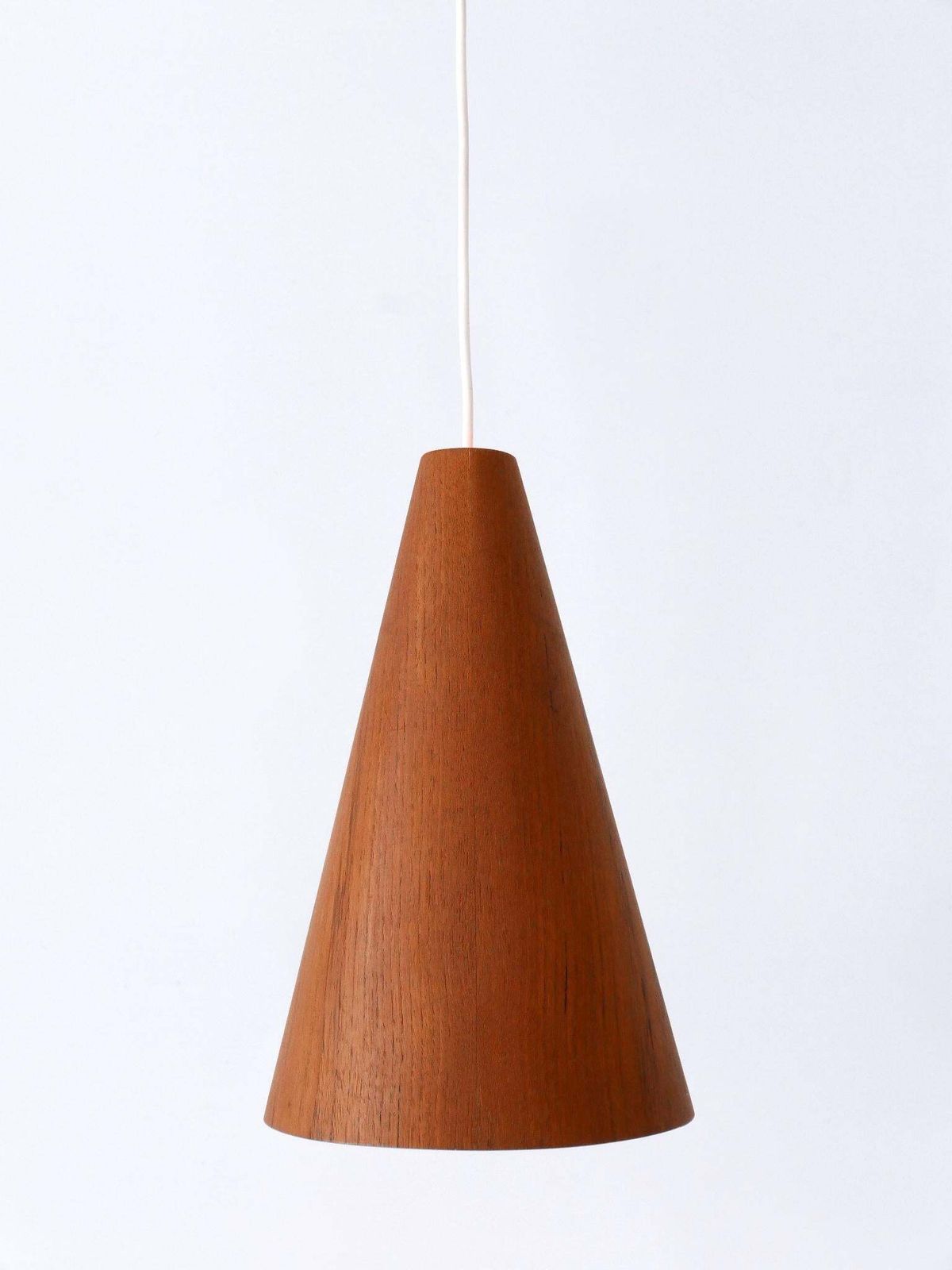 1560.0 Elegant Mid Century Modern Teak Pendant Lamp Or Hanging Light Scandinavia 1960s photo