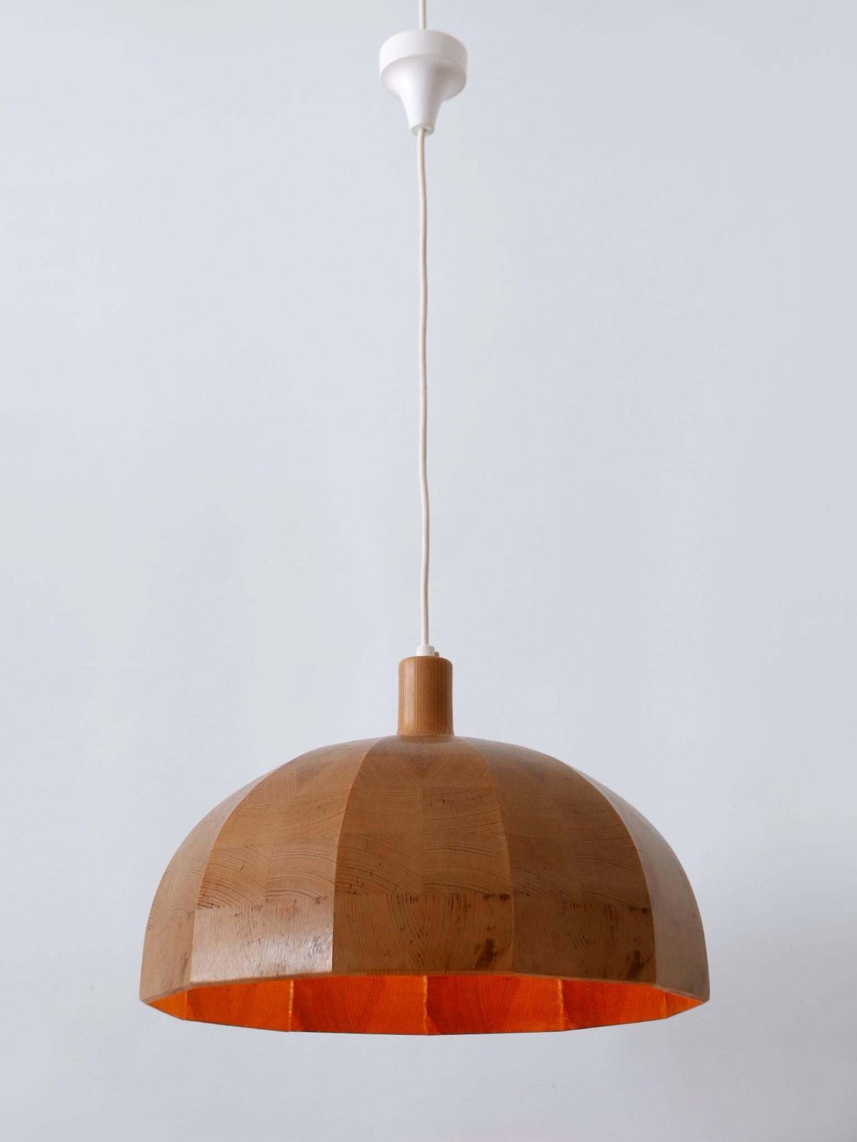 Rare Mid Century Modern Pine Wood Pendant Lamp Or Hanging Light Sweden, 1960s photo buy