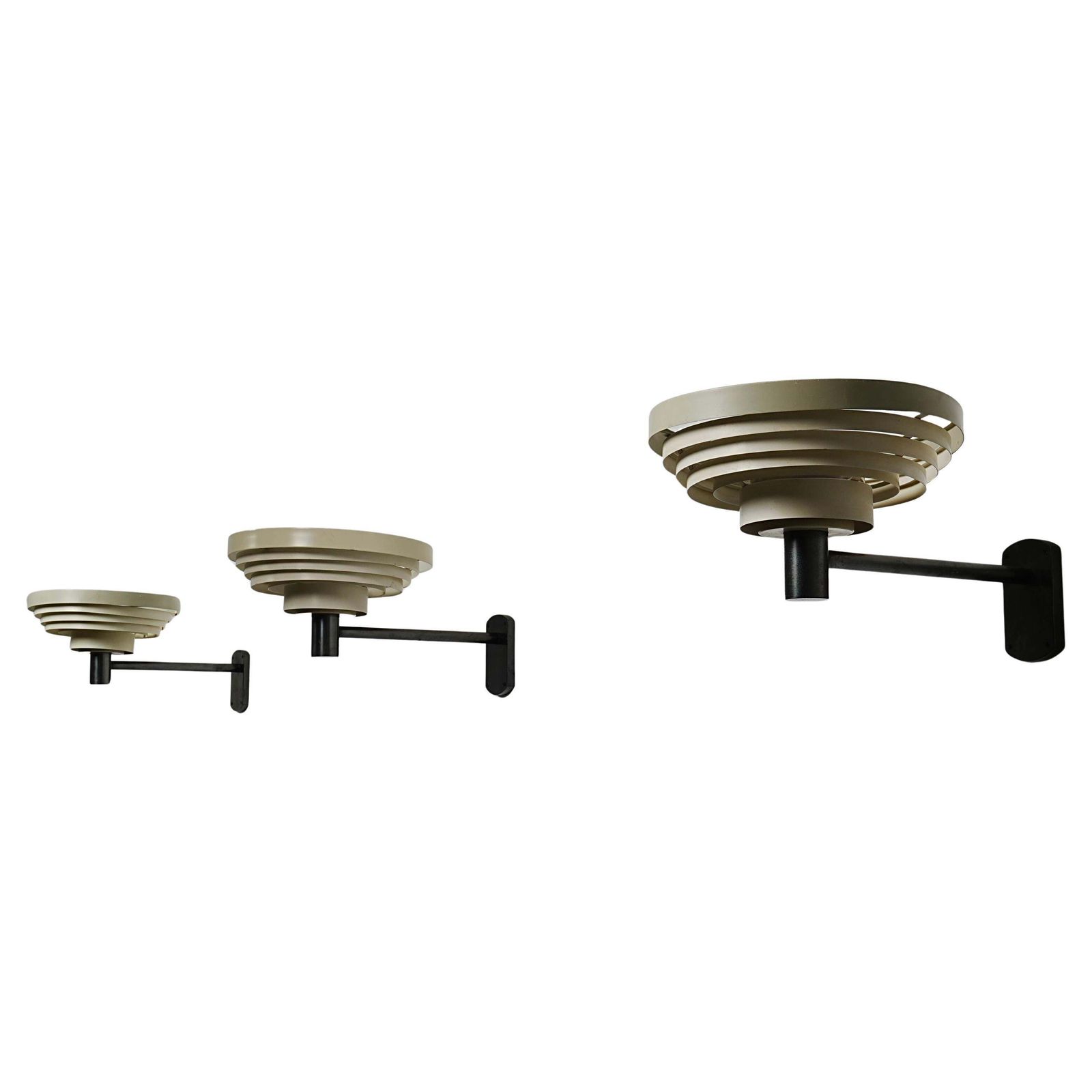 Set Van 3 Wandlampen In Metaal En Glas, Europa, Ca. Jaren 1960