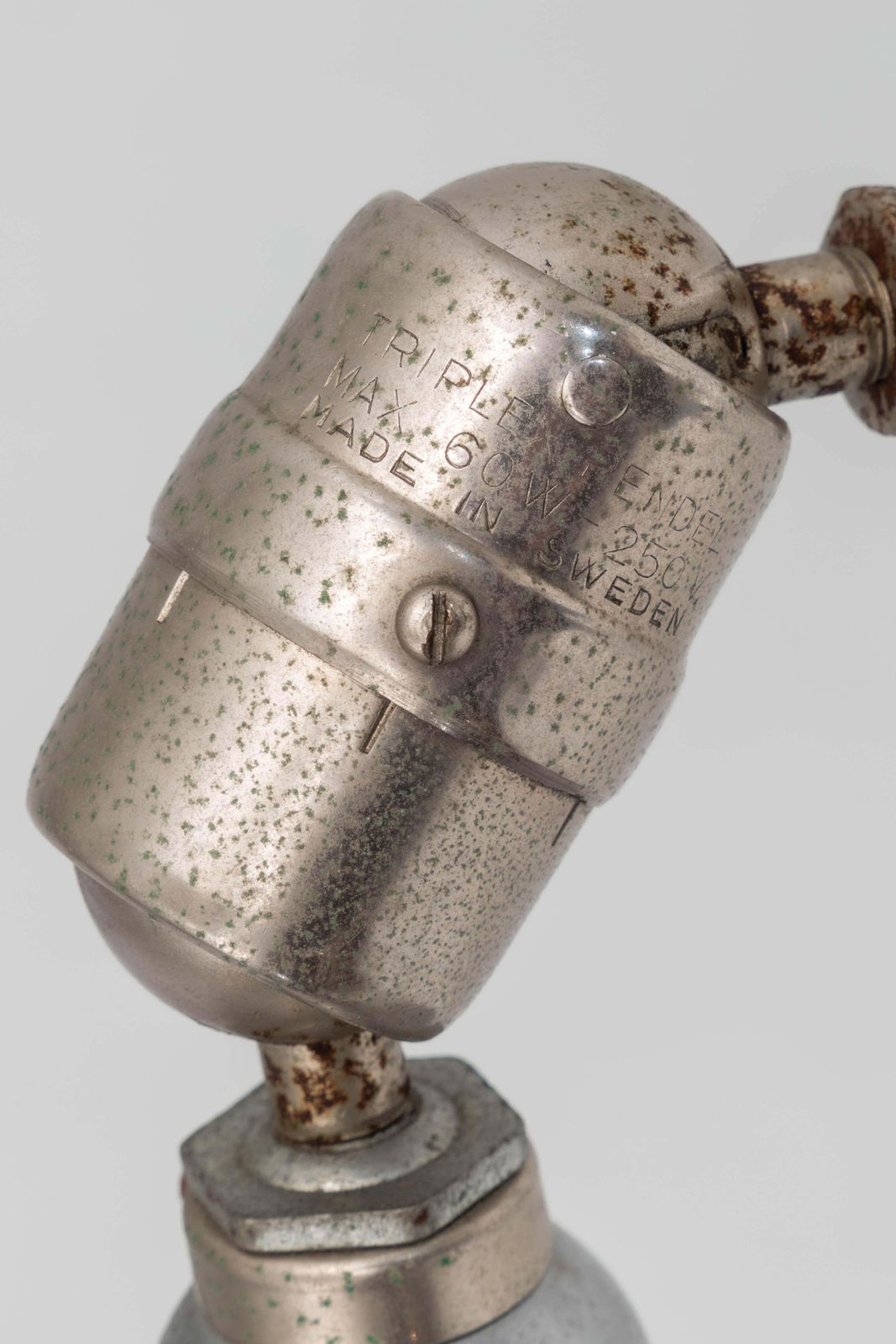 Vroege Versie Johan Petterson Triplex Lamp Met Metalen Kap, Zweden, Jaren 1930 photo 4491.0