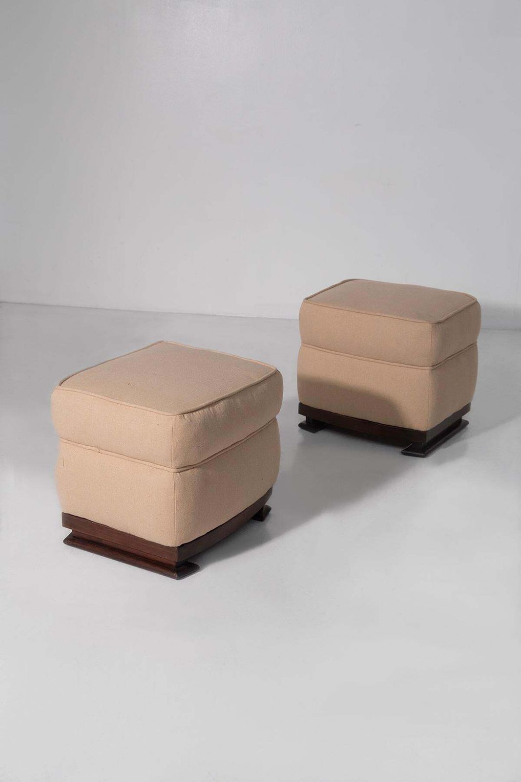 Rare Guglielmo Ulrich Italian Pair Of Stools In Cotton photo buy