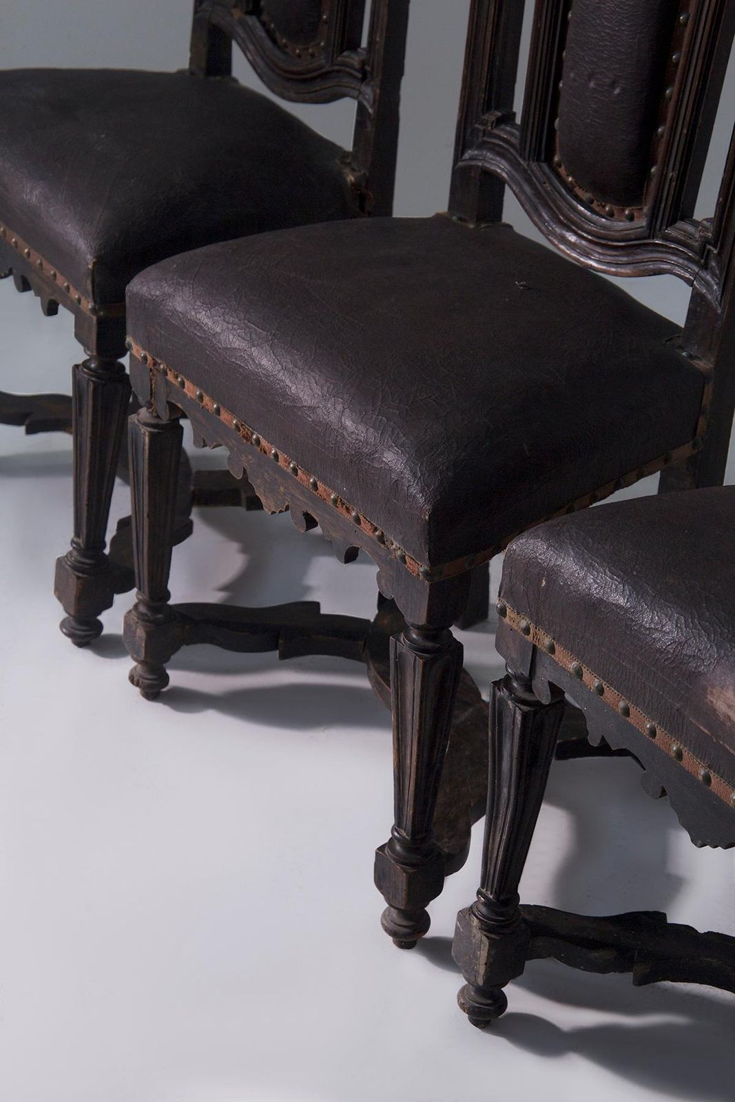 Set Of Six Antique Italian 17th 18th Century Rocchetto Chairs photo vintage