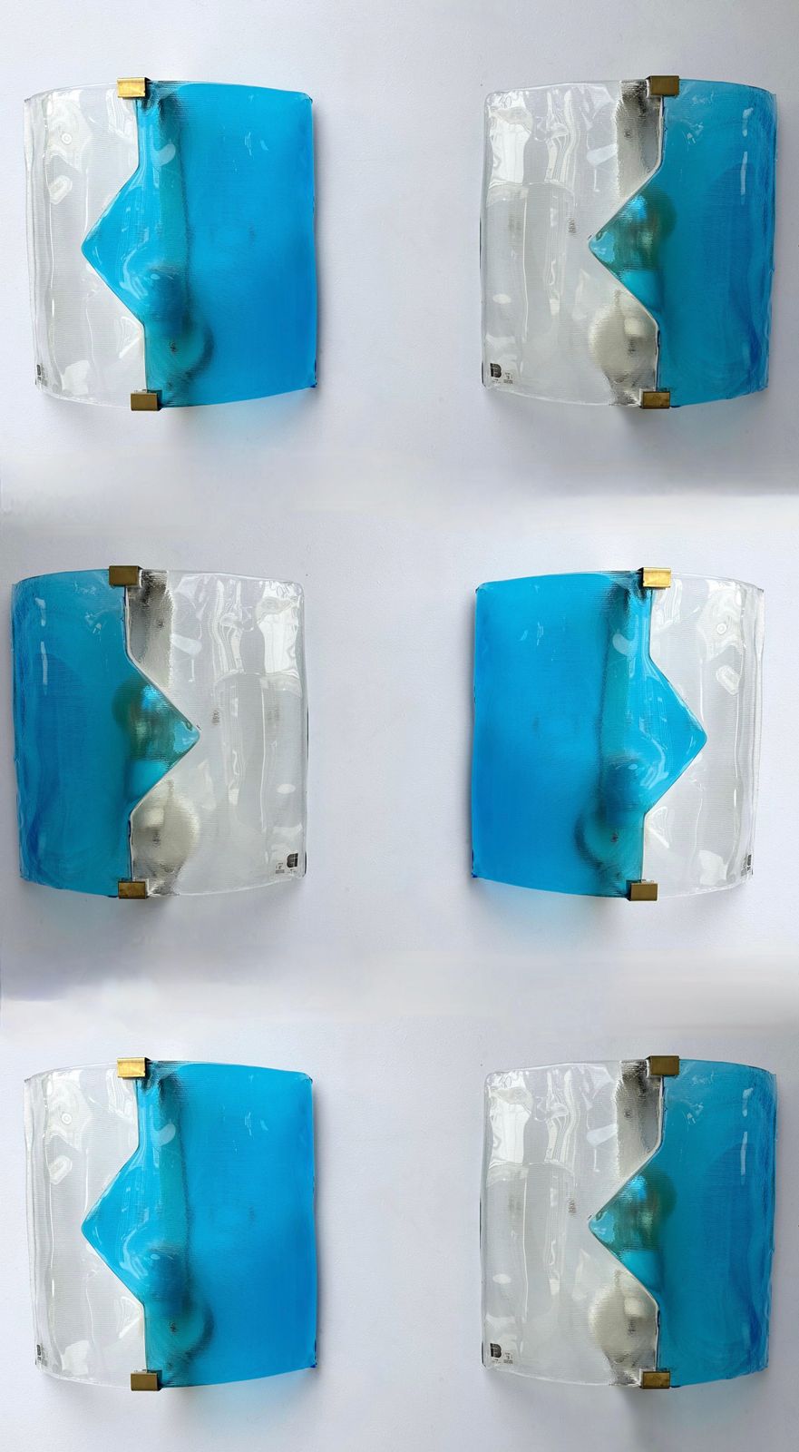 Pair Of Sconces Blue Murano Glass By I Tre, Italy, 1970s photo buy