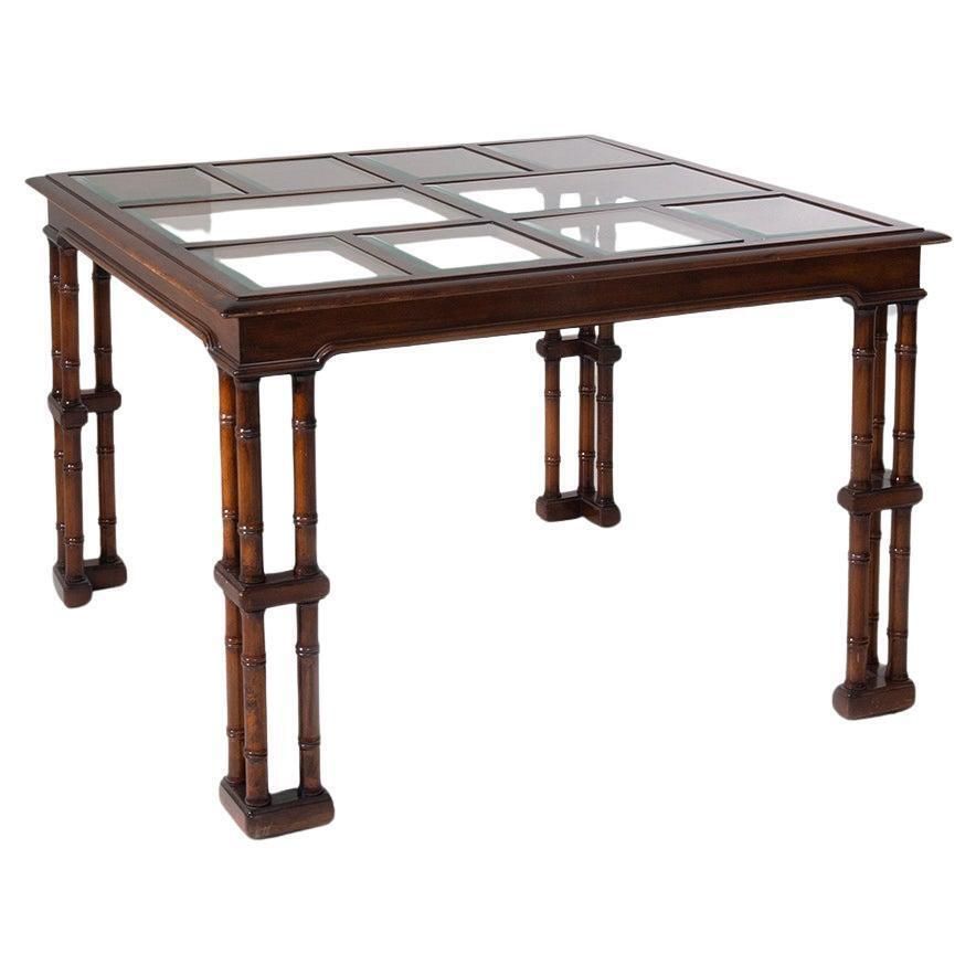 Gregotti's Faux Bamboo Buffet Tables With Cut Glass Shelves