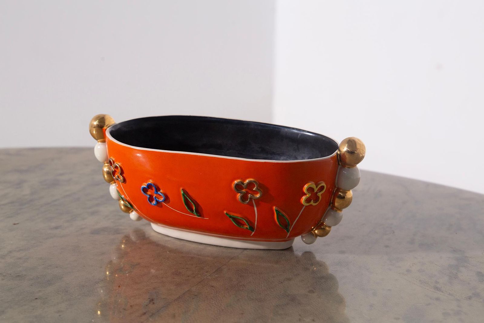 Pucci Italian Ceramics Vase In Orange And Yellow, Label photo furniture