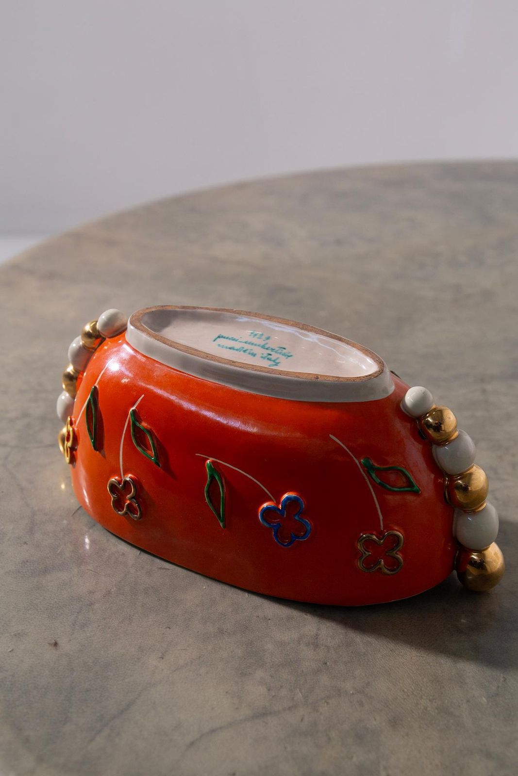 Pucci Italian Ceramics Vase In Orange And Yellow, Label photo buy