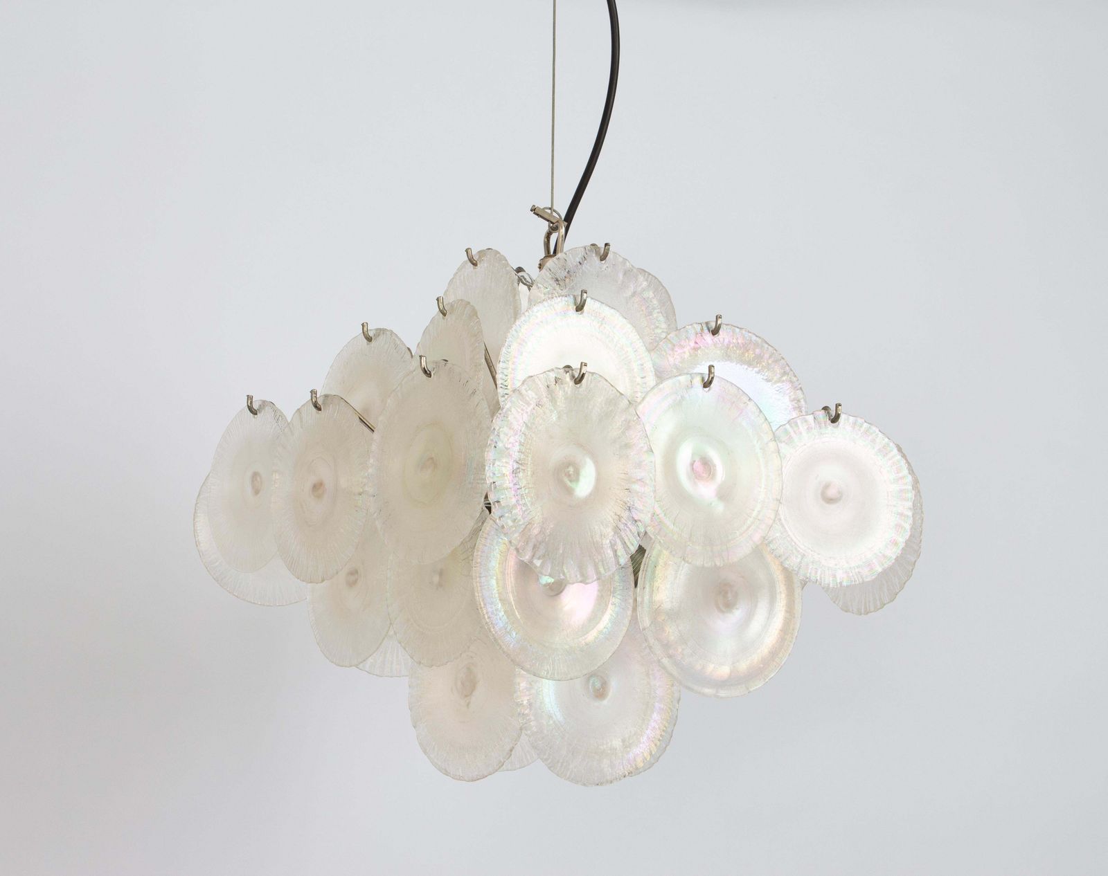 Vistosi Disc Murano Glass Disc Chandelier By Mazzega , Italy, 1960s photo Lighting