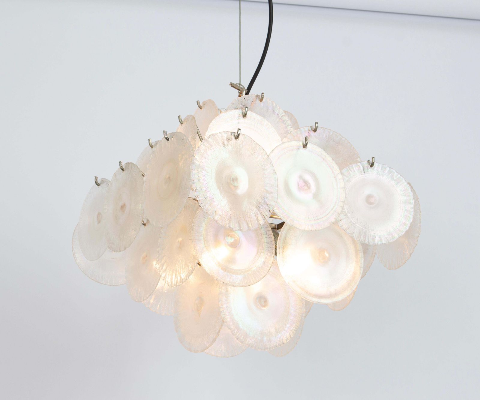 photo furniture Vistosi Disc Murano Glass Disc Chandelier By Mazzega , Italy, 1960s